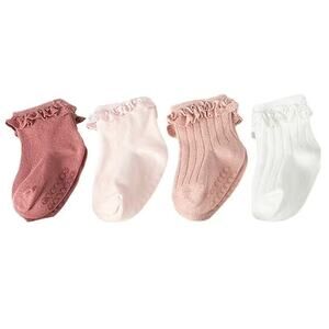 New 4 pairs baby girl socks 0-6 months